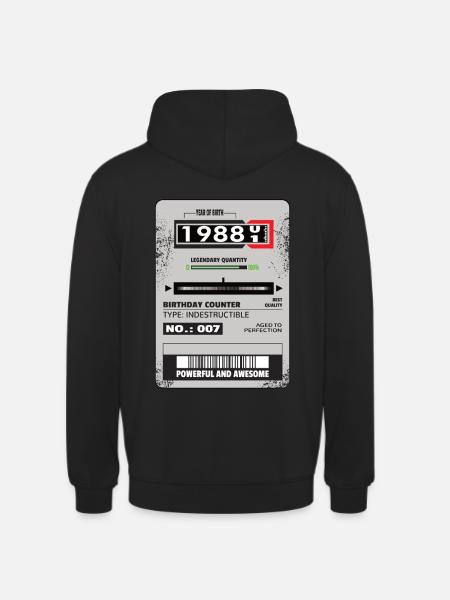 Three-phase meter birthday 1988 gift - Unisex Hoodie - black