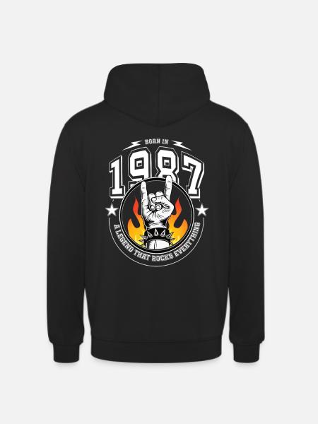 1987 Birthday, rocks everything - Unisex Hoodie - black