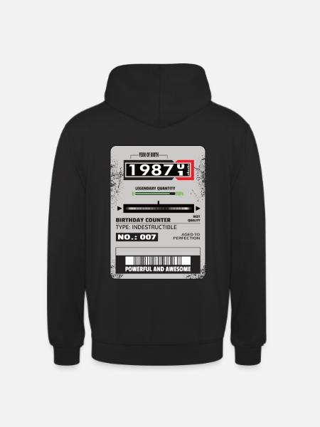 Three-phase meter birthday 1987 gift - Unisex Hoodie - black