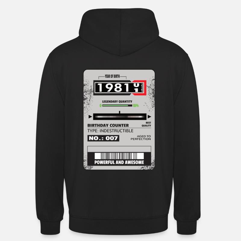 Three-phase meter birthday 1981 gift - Unisex Hoodie - black