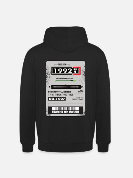 Three-phase meter birthday 1992 Gift - Unisex Hoodie - black