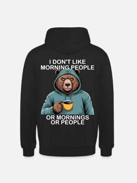 Funny Bear Grizzly - Unisex Hoodie - black