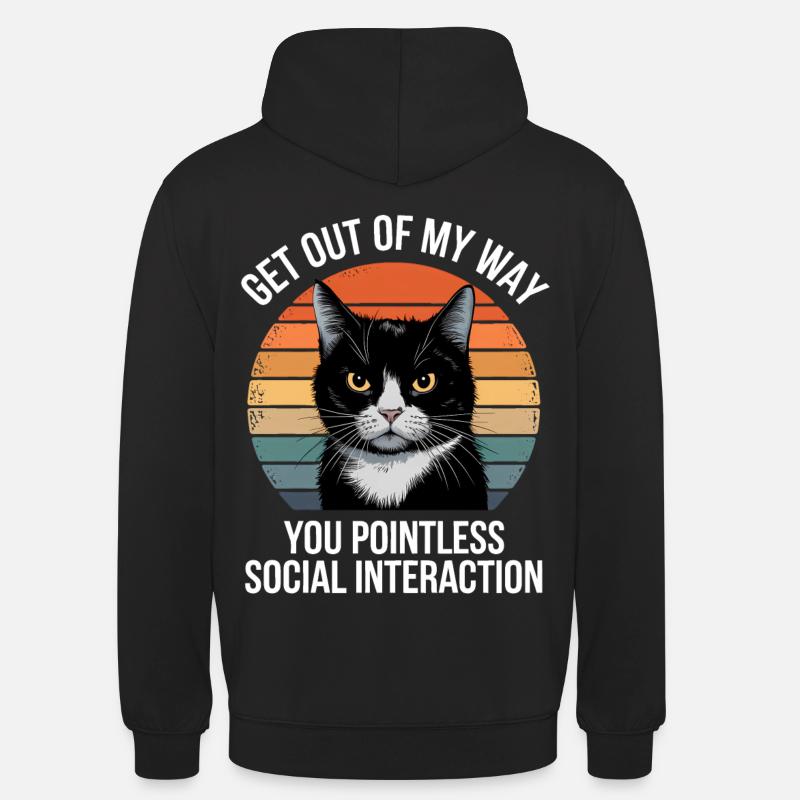Drôle de chat noir - Sweat-shirt à capuche unisexe - noir