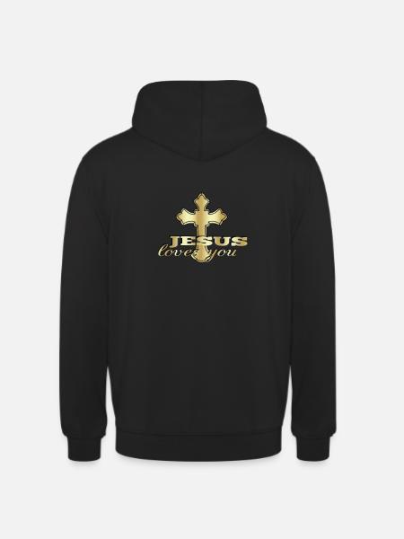 Jesus loves you Cross - Unisex Hoodie - black