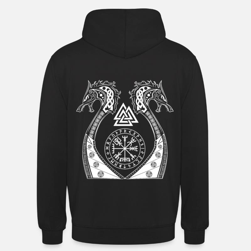 Vikings Vegwisir Wolves Odins Vikings Gift - Sweat-shirt à capuche unisexe - noir