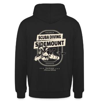 Sidemount Tauchen Höhlentauchen Geschenk no limits - Unisex Hoodie - Schwarz - Hinten - Michal (187cm)