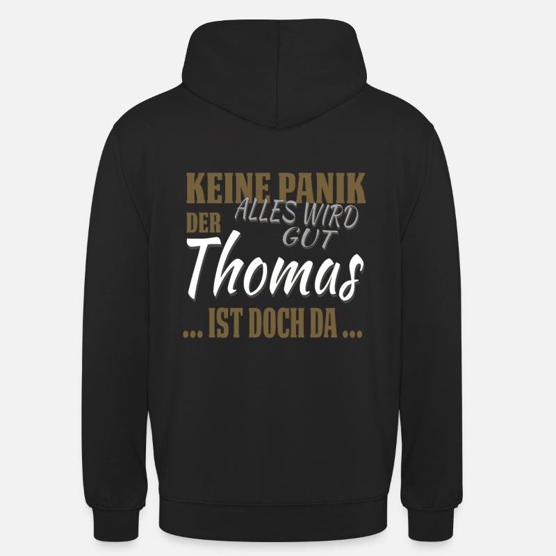 Thomas - Don't panic - funny gift - Unisex Hoodie - black