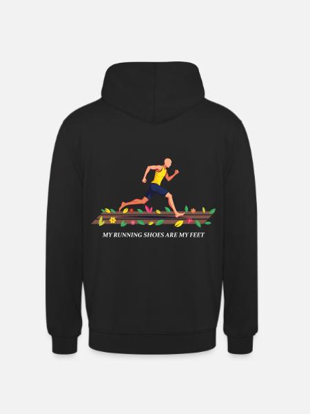 My Running Shoes are my Feet - Unisex Hoodie - black