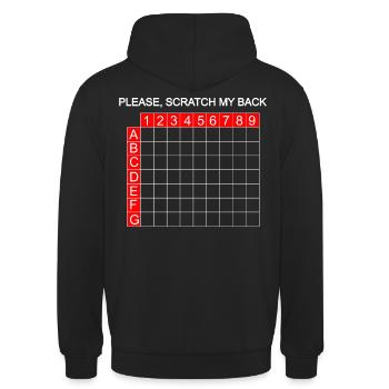 Scratch - Bitte hier kratzen - Unisex Hoodie - Schwarz - Hinten - Michal (187cm)