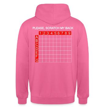 Scratch - Bitte hier kratzen - Unisex Hoodie - Pink - Hinten - Michal (187cm)