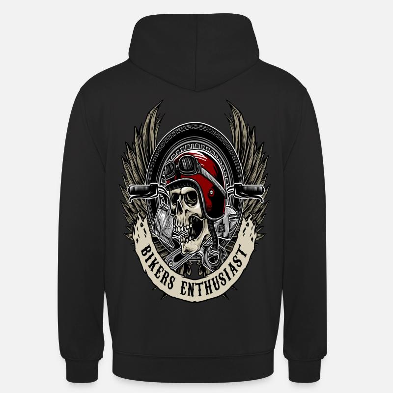Schädel Biker shirt Skull Biker - Sweat-shirt à capuche unisexe - noir