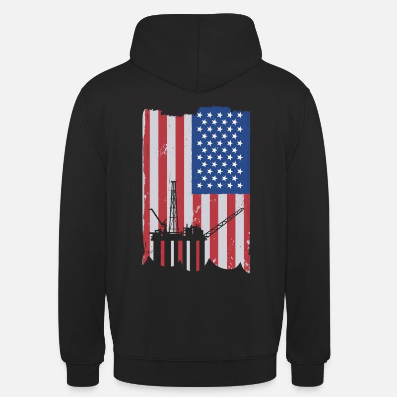 Offshore Life USA Drapeau - Sweat-shirt à capuche unisexe - noir