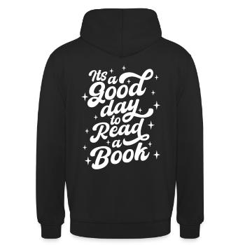 It ́s A Good Day To Read A Book - Unisex Hoodie - black - Back - Michal (187cm)