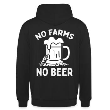 No Farmers No Beer Bauernprotest Demo - Unisex Hoodie - Schwarz - Hinten - Michal (187cm)