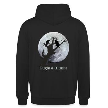 hugin und munin - Unisex Hoodie - Schwarz - Hinten - Michal (187cm)
