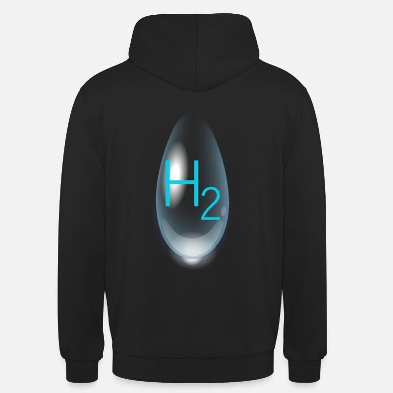 hydrogène H2 - Sweat-shirt à capuche unisexe - noir