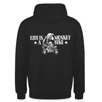 Monkey Bike - Unisex Hoodie - Schwarz - Hinten - Michal (187cm)