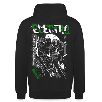 Electro Death - Unisex Hoodie - Schwarz - Hinten - Michal (187cm)
