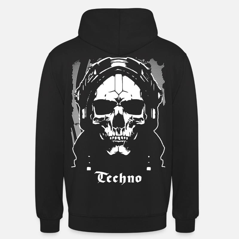 Techno - Sweat-shirt à capuche unisexe - noir