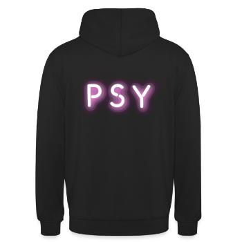 psychédélique trance psytrance psy couleurs néon - Sweat-shirt à capuche unisexe - noir - Dos - Michal (187cm)