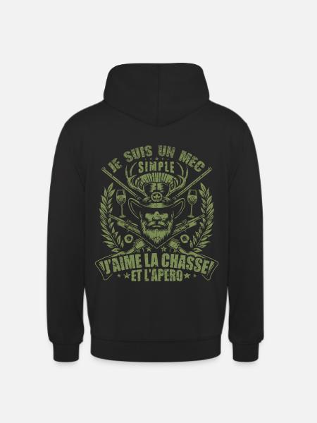 chasse - Sweat-shirt à capuche unisexe - noir