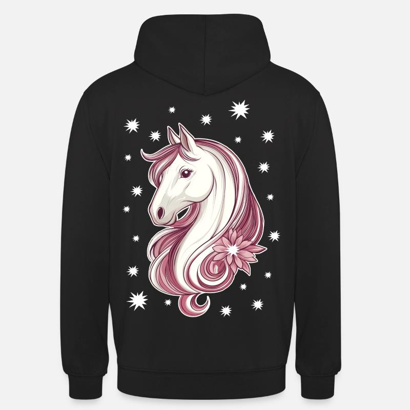 Cheval avec des étoiles - Sweat-shirt à capuche unisexe - noir