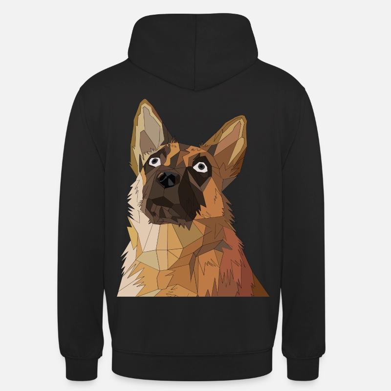 Geometrisk schæferhund kunst - Hættetrøje unisex - sort