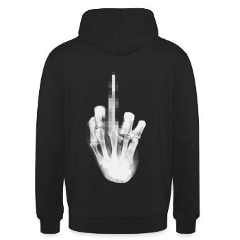 Fuck you - Unisex Hoodie - Schwarz - Hinten - Michal (187cm)