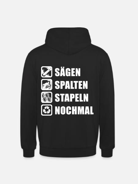 Holz Machen Holzfäller - Unisex Hoodie - Schwarz