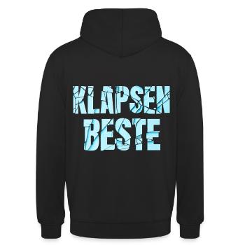 Klapsenbeste Klapse Psychiatrie Sprüche Geschenk - Unisex Hoodie - Schwarz - Hinten - Michal (187cm)