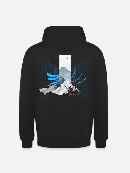 Digitale Landschaft - Unisex Hoodie - Schwarz