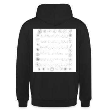 FEMENINE DIVERSTY BLACK & WHITE - Unisex Hoodie - Schwarz - Hinten - Michal (187cm)