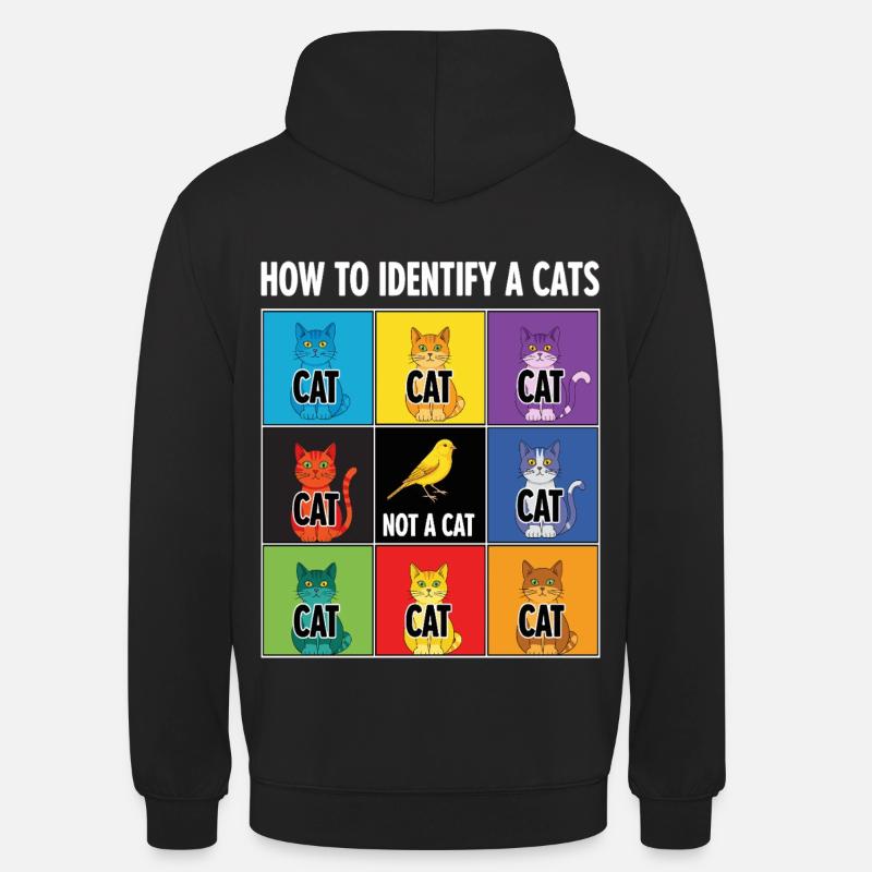 Guide d’identification des chats - Sweat-shirt à capuche unisexe - noir