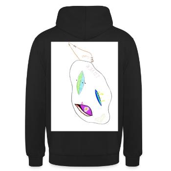 monster with piercings - Unisex Hoodie - Schwarz - Hinten - Michal (187cm)