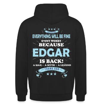 Everything will be fine Edgar Is back - Unisex Hoodie - black - Back - Michal (187cm)