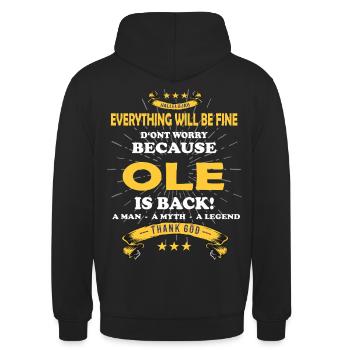 Tout ira bien Ole Is back - Sweat-shirt à capuche unisexe - noir - Dos - Michal (187cm)