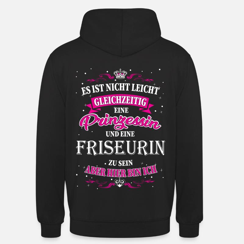 Coiffeur et Princesse - Sweat-shirt à capuche unisexe - noir