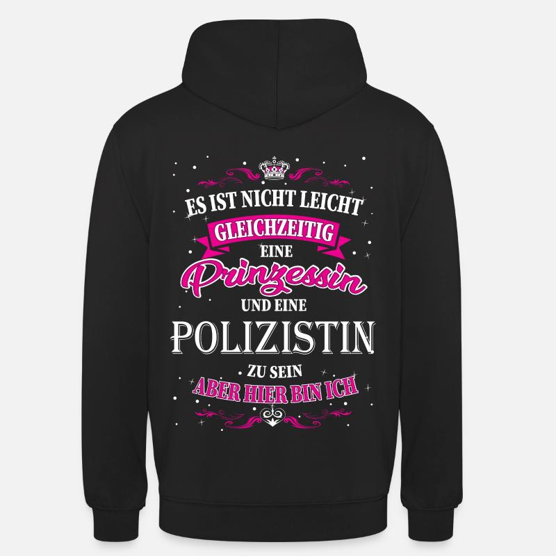 Policière et princesse - Sweat-shirt à capuche unisexe - noir
