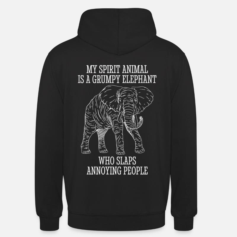 Collection d’animaux éléphant rétro - Sweat-shirt à capuche unisexe - noir