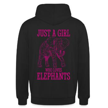 Éléphant Animal amour rétro Design - Sweat-shirt à capuche unisexe - noir - Dos - Michal (187cm)