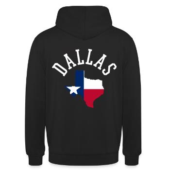 Dallas Patriot USA Flagge Stolz Independence Day - Unisex Hoodie - Schwarz - Hinten - Michal (187cm)