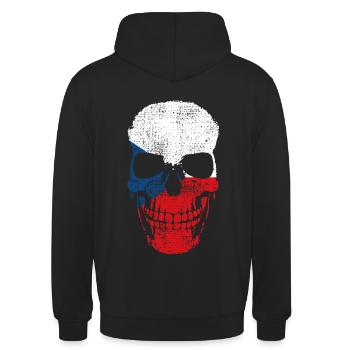Tschechischer amerikanischer Patriotismus, - Unisex Hoodie - Schwarz - Hinten - Michal (187cm)