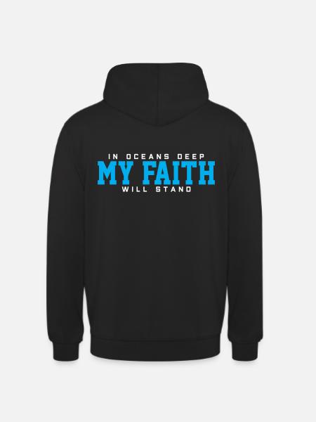 Inspirierendes Bibelvers-Design „Glaube über - Unisex Hoodie - Schwarz