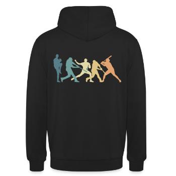 Vintage Baseball Evolution Design Coole - Unisex Hoodie - Schwarz - Hinten - Michal (187cm)