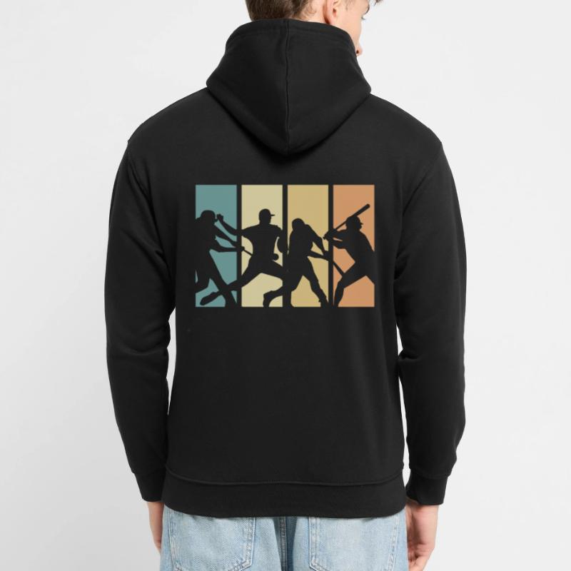 Conception de baseball rétro évolution pour Sweat-shirt à capuche unisexe