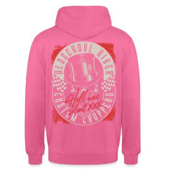 Custom Chopper Biker - Sweat-shirt à capuche unisexe - rose - Dos - Michal (187cm)
