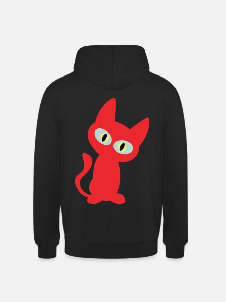 Coole rote Katze - Katzen Design - Unisex Hoodie - Schwarz
