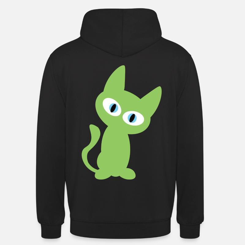 Conception de chat vert - Sweat-shirt à capuche unisexe - noir