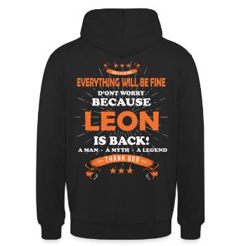 Everything will be fine Leon Is back - Unisex Hoodie - black - Back - Michal (187cm)