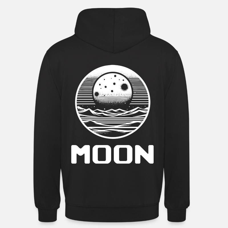Romantic simple moon design - Unisex Hoodie - black